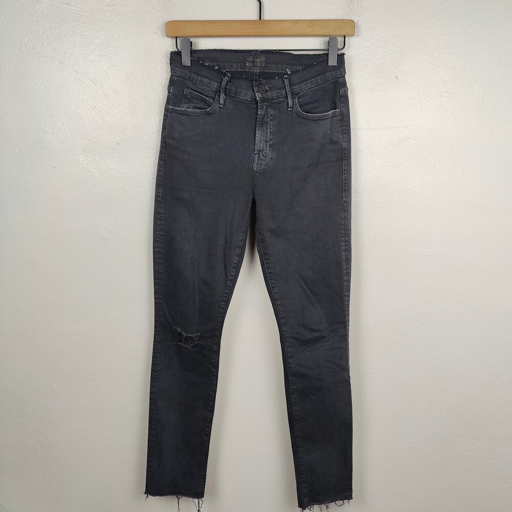 Mother The Double Fray Jeans Womens 24 Sexy Just Walked Into Town Skinny Stretch